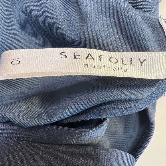SEAFOLLY Active Deep V Maillot One-Piece Swimsuit in Blue Size AUS 10/ US 6 - Picture 7 of 8